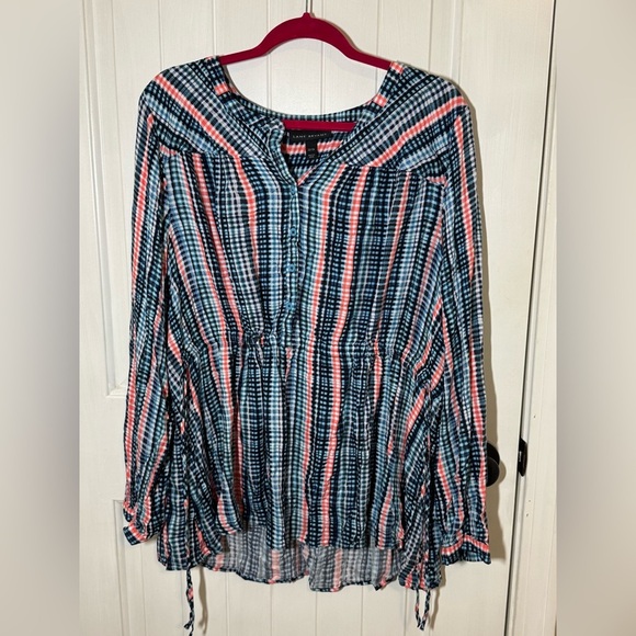Lane Bryant - No-Peek Button-Front Waist Detail Blouse - Picture 2 of 9